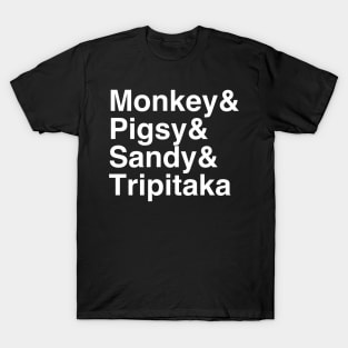 Monkey Magic Helvetica Text (White Print) T-Shirt